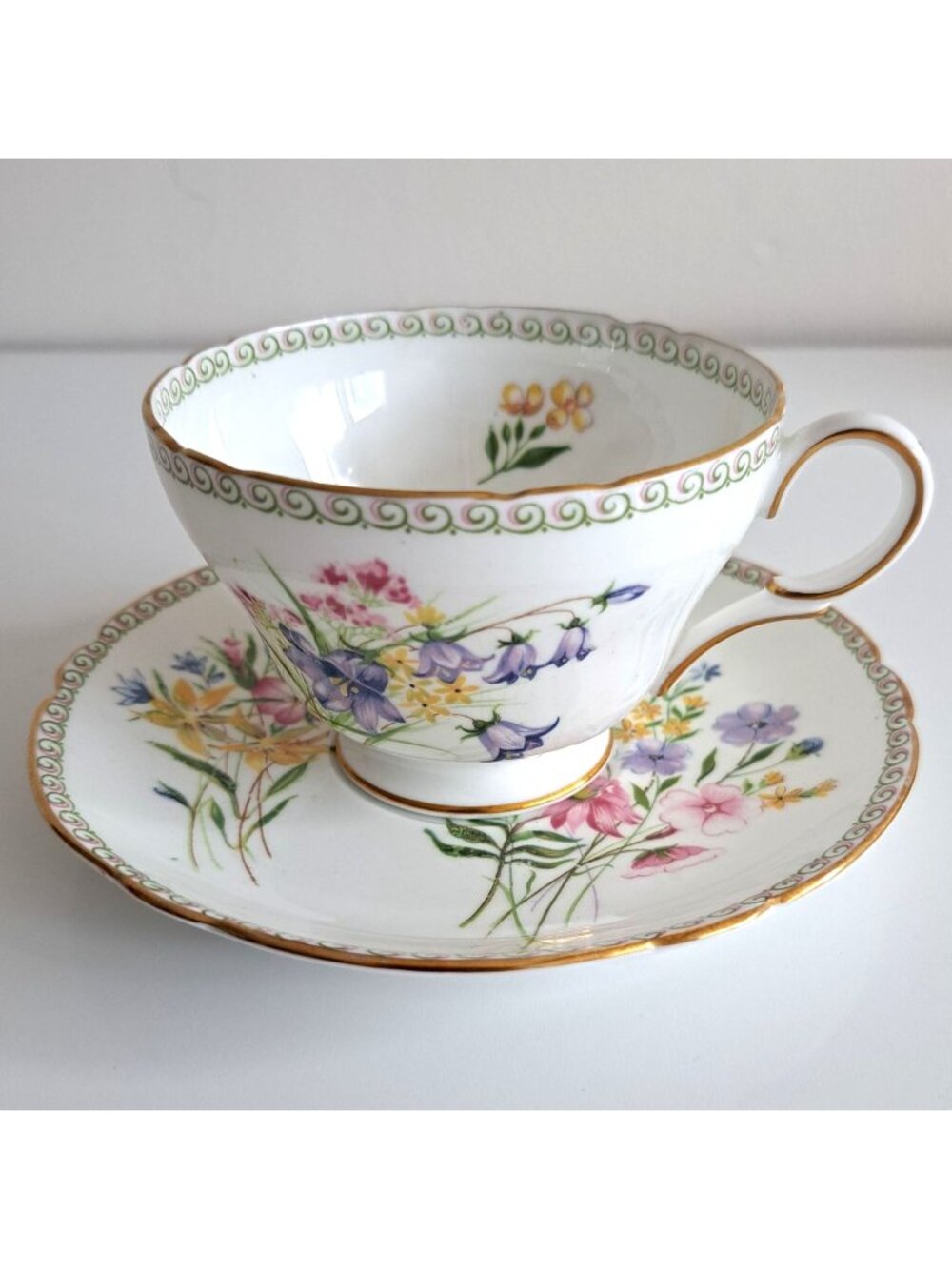 Shelley England Wild Flowers Bone China Tea Cup & Saucer Set